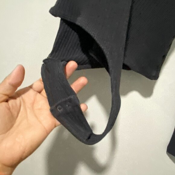 Agolde Mika One Sleeve Bodysuit In Fossil Gray Organic Cotton NWT Size L - Picture 5 of 6